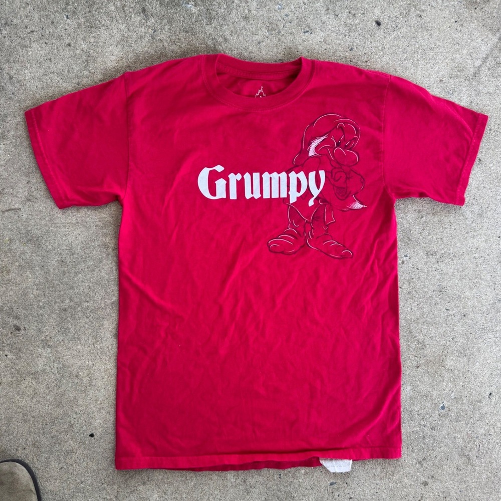 Disney Parks Grumpy T-Shirt Mens Small Red Hanes Snow White Graphic Tee